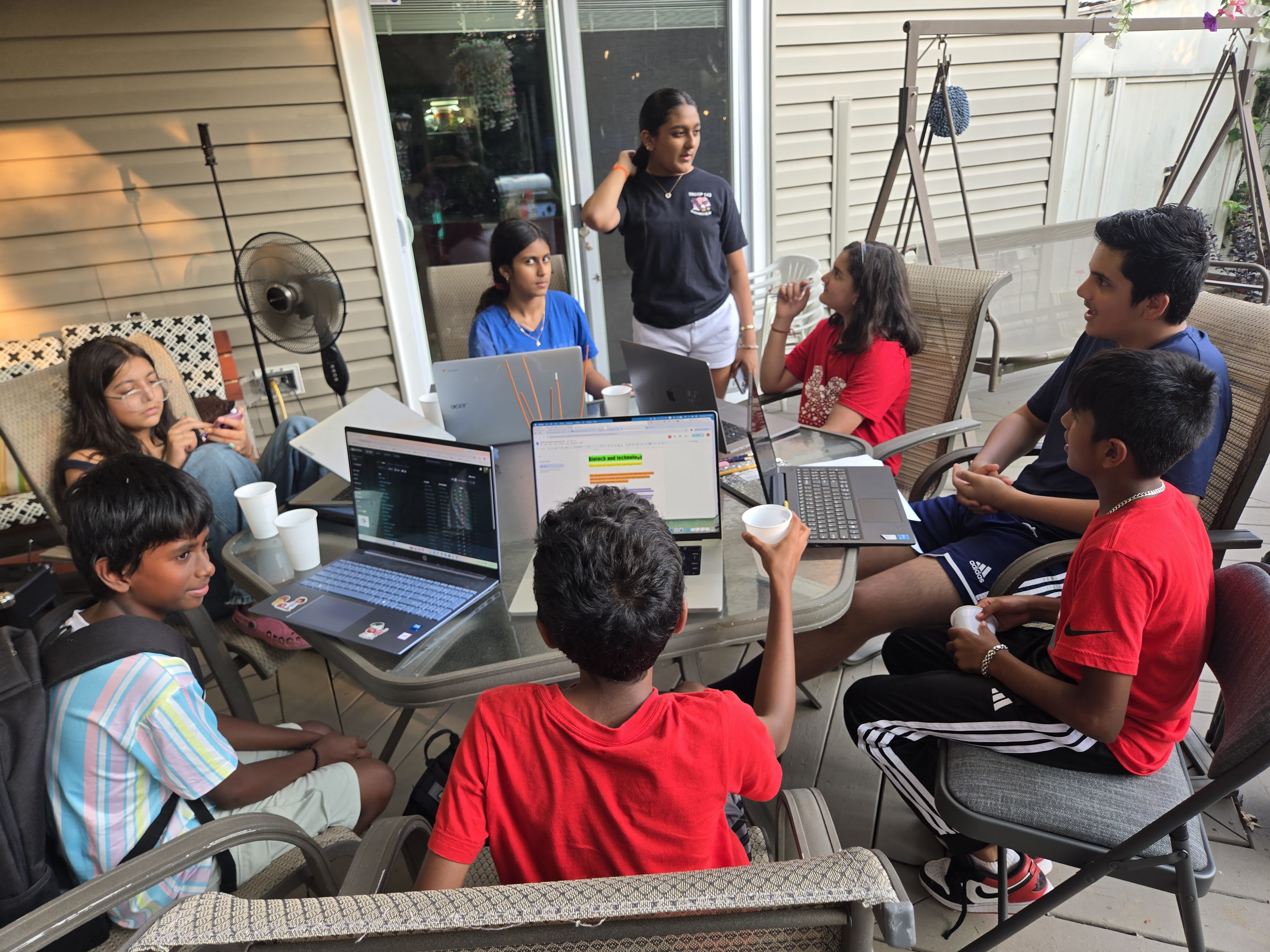 Students discussing their startup idea